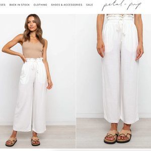 Petal and Pup Hawthorne Pant - White Flowy Pants